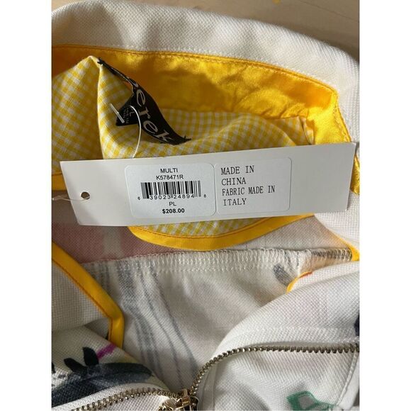 Berek Womens Ray of Sunshine Full Zip Jacket Size PL White Multi Color Pockets - Picture 9 of 12